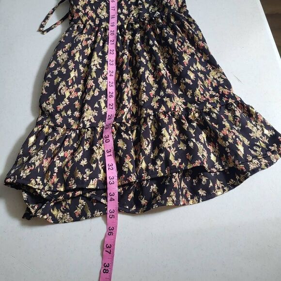 Sabina Musayev Revolve Womens S Mini Dress Floral Plunge Neckline Bell Sleeves - Picture 10 of 12